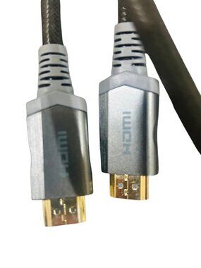 GE HDMI Cable Braided For TV And Monitor Audio Video Gold-Tone Connectors Black